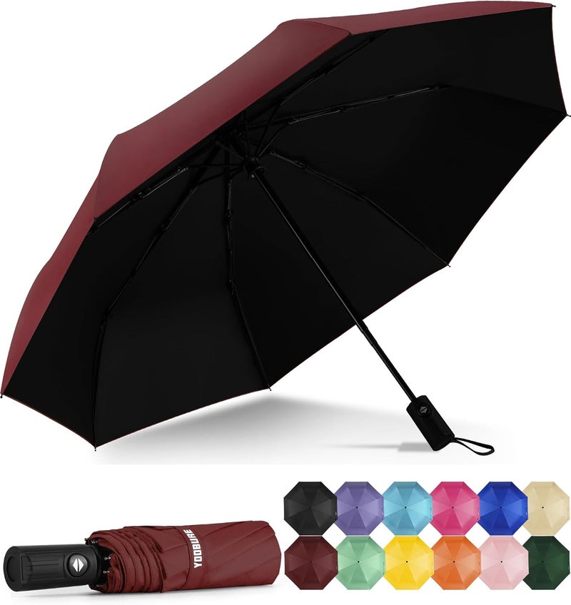 Yoobure Windproof Travel Umbrella - Automatic Umbrellas for Rain, Compact Folding Umbrella with UV Protection, Lightweight Portable Design for Backpack/Walking/Car, Sun & Storm Ready - Image 1